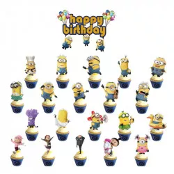 Zápich do dortu a muffinů 21ks Mimoni