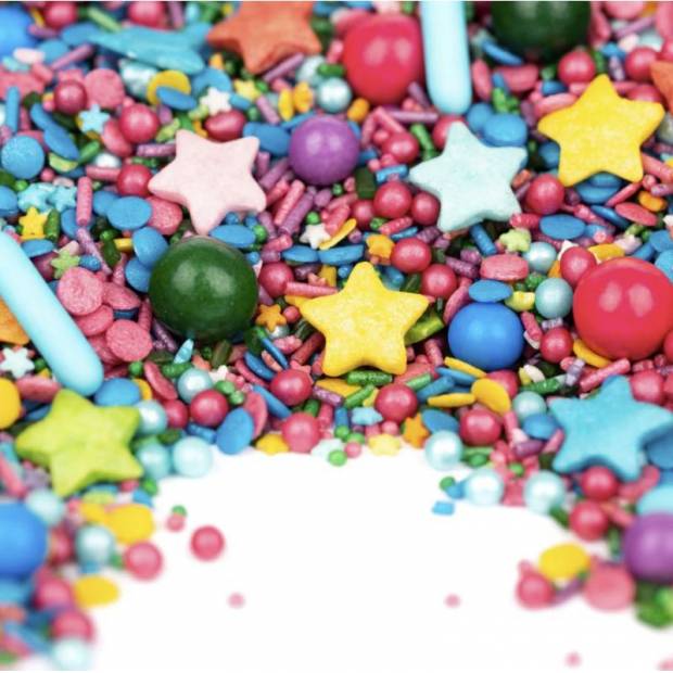 Cukrové zdobení 90g konfety a hvězdičky