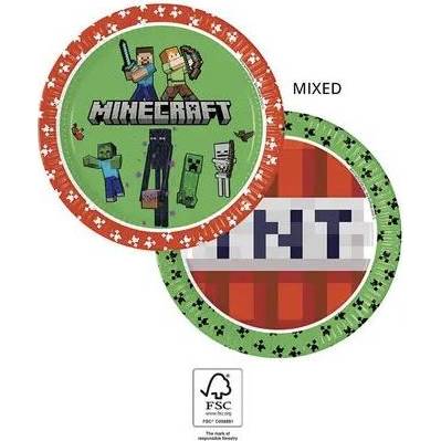 Papírové talířky minecraft 23cm, 8ks