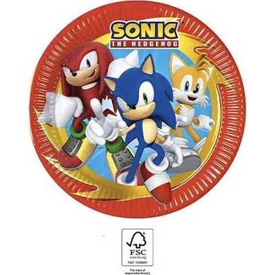 Papírové talířky sonic 23cm, 8ks