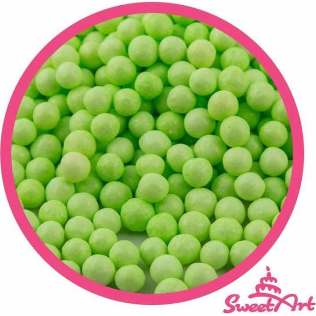 SweetArt cukrové perly světle zelené 5 mm (80 g)