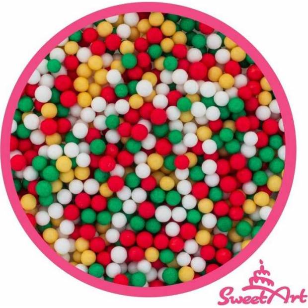 SweetArt cukrové perly Golden Christmas mix 5 mm (80 g)