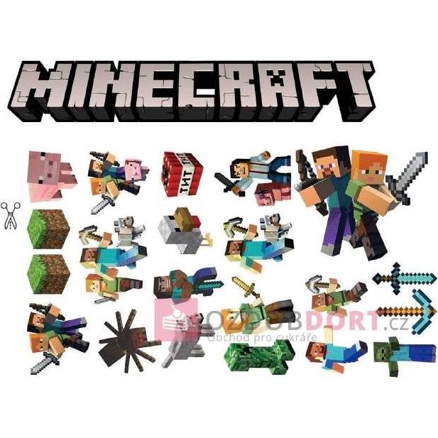 Jedlý papír k vystříhnutí Minecraft