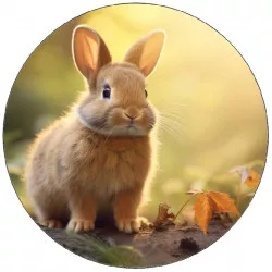 Jedlý papír králíček v lese 19,5cm