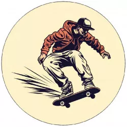 Jedlý papír skateboardista červený 19,5 cm