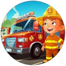 Jedlý papír hasič s autem 19,5cm