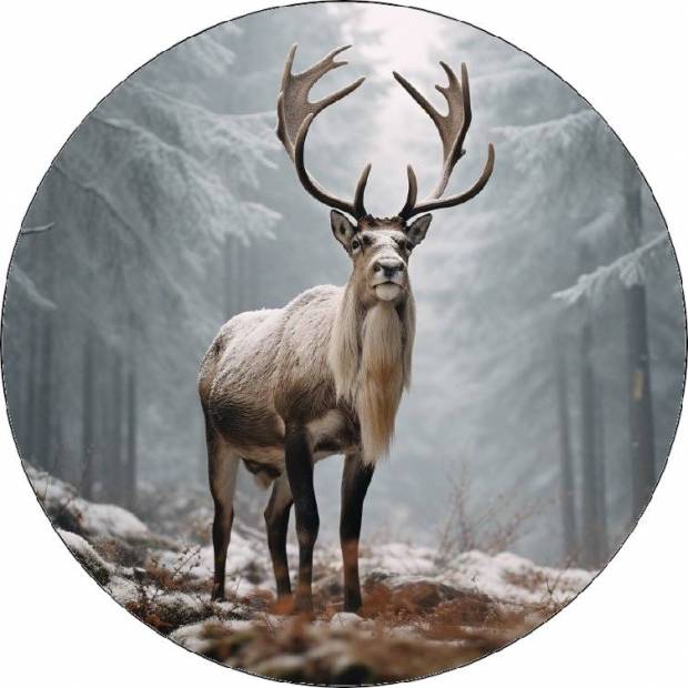 Jedlý papír jelen v zimním lese 19,5cm