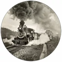 Jedlý papír vlak černobílý motiv 19,5 cm