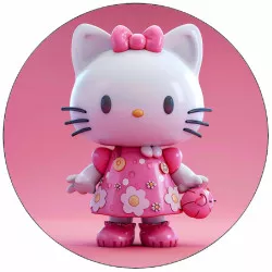Jedlý papír Hello Kitty v růžových šatech 19,5 cm