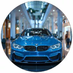 Jedlý papír BMW modré zepředu 19,5 cm