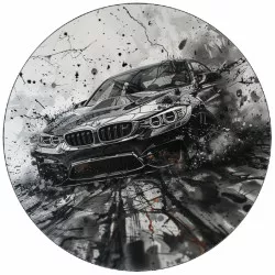 Jedlý papír BMW černobílá fotka 19,5 cm