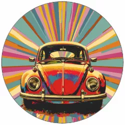 Jedlý papír Pop art obrázek auta Brouk 19,5 cm