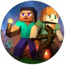 Jedlý papír Minecraft Alex a Steve 19,5 cm