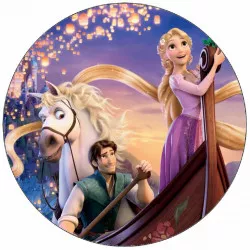 Jedlý papír Na vlásku Locika a Evžen s Maximusem na lodičce 19,5 cm