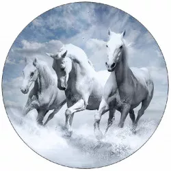 Jedlý papír bílí koně ve vlnách 19,5 cm