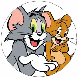 Jedlý papír Tom a Jerry na bílém pozadí 19,5 cm