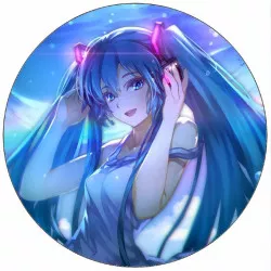 Jedlý papír anime dívka s modrými vlasy 19,5 cm