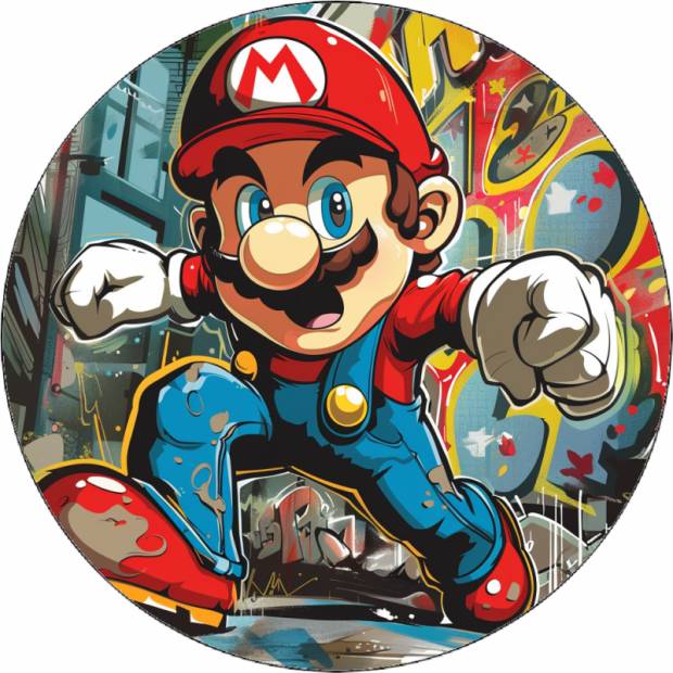 Jedlý papír Super Mario v ulicích 19,5 cm