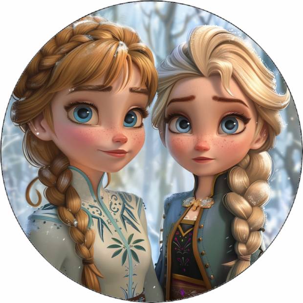 Jedlý papír Anna a Elsa-02 19,5 cm