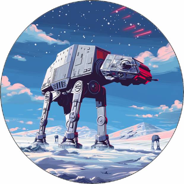 Jedlý papír Star Wars AT-AT Walker světlé pozadí 19,5 cm