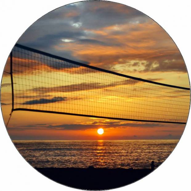 Jedlý papír volejbalová síť při západu slunce 19,5 cm