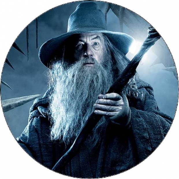 Jedlý papír Pán prstenů Gandalf s holí 19,5 cm