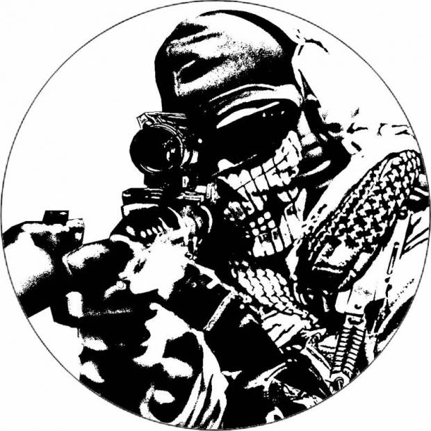Jedlý papír Call of duty černobílá ilustrace bojovník 19,5 cm