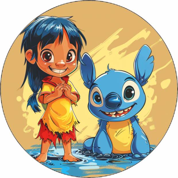 Jedlý papír Lilo a Stitch v kaluži 19,5 cm