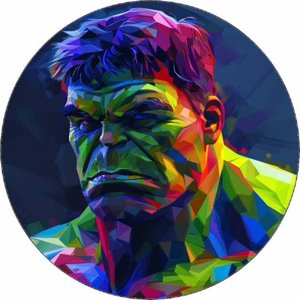 Jedlý papír Hulk barevná animace 19,5 cm