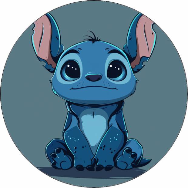 Jedlý papír Stitch s šedým pozadím 19,5 cm