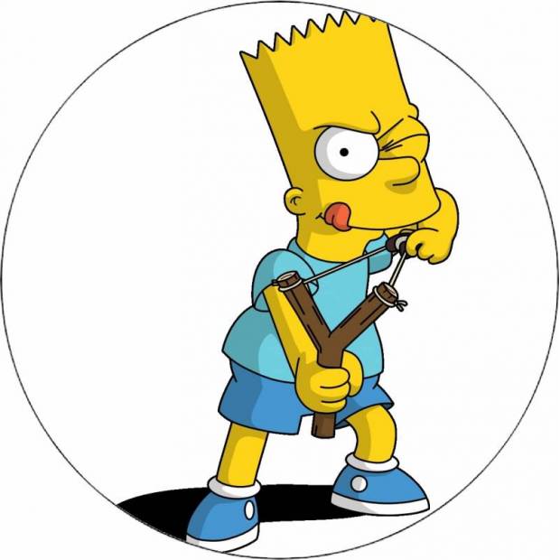 Jedlý papír Bart Simpson s prakem 19,5 cm