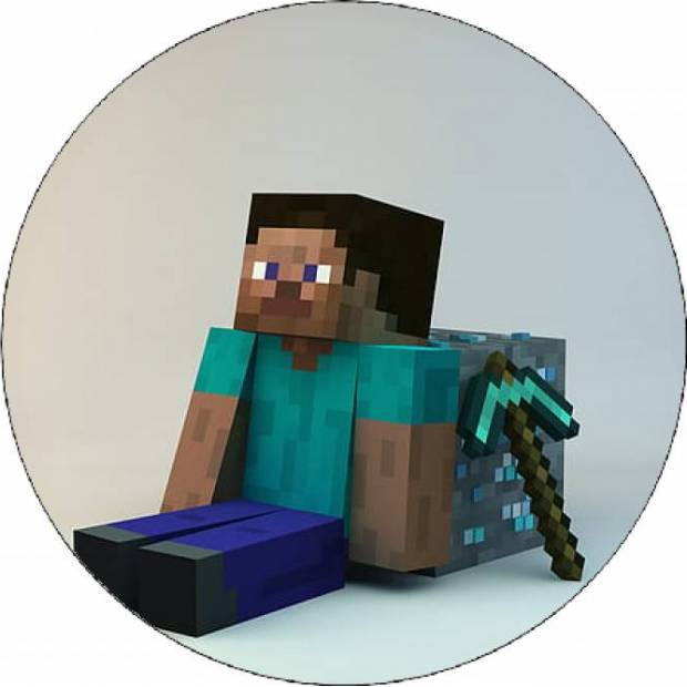 Jedlý papír Minecraft Steve s kostkou 19,5 cm