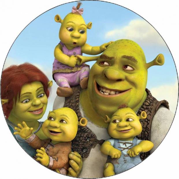 Jedlý papír Shrek a rodina 19,5 cm