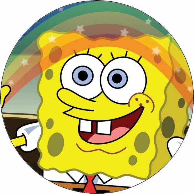 Jedlý papír Spongebob a duha 19,5 cm