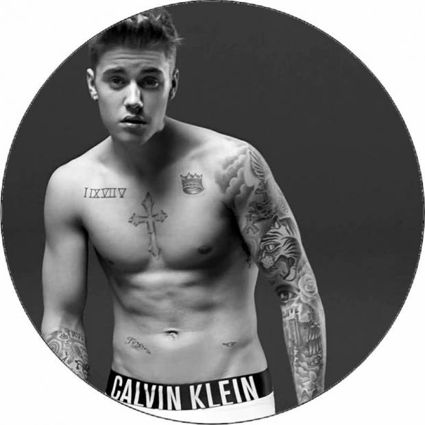 Jedlý papír Justin Bieber s tetováním 19,5 cm