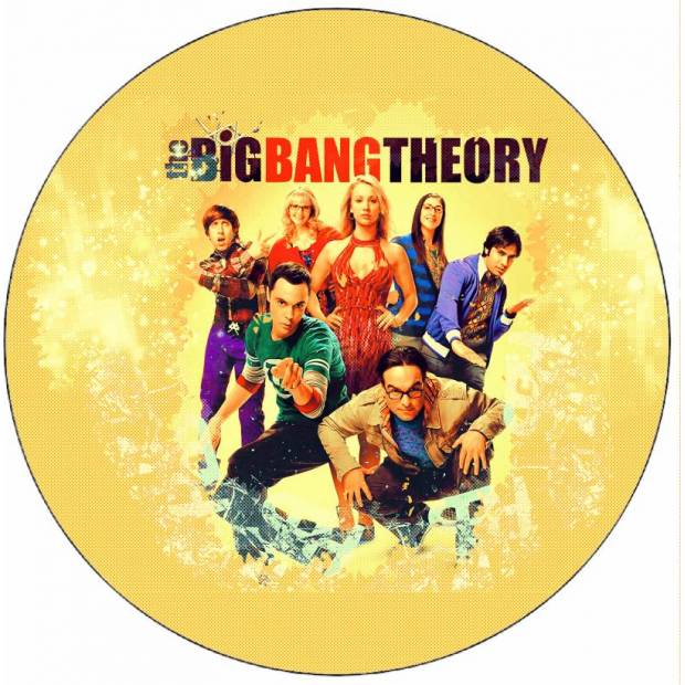 Jedlý papír The big bang theory - Teorie velkého třesku žluté pozadí 19,5 cm