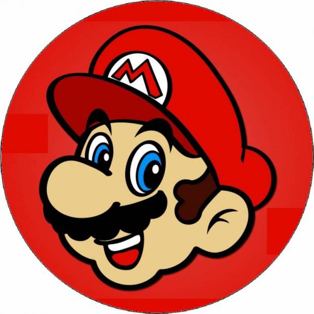 Jedlý papír Super Mario hlava na červeném pozadí 19,5 cm
