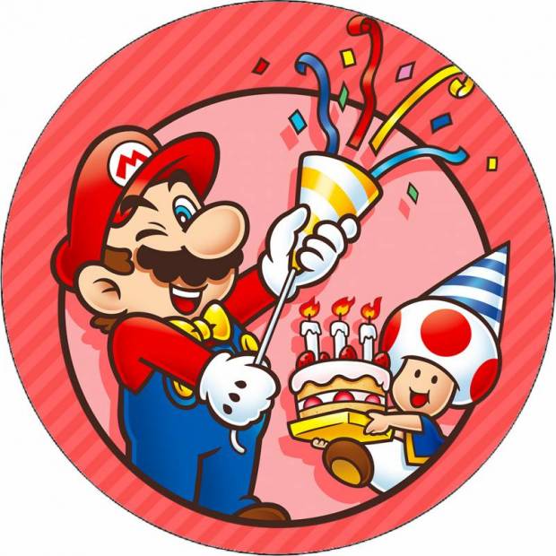 Jedlý papír Super Mario oslava 19,5 cm