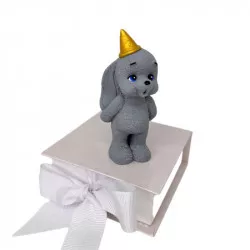 Čokoládový zajíček šedivý stojící 9cm