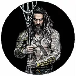Jedlý papír Aquaman na černém pozadí 19,5 cm
