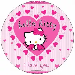 Jedlý papír Hello Kitty v srdíčku 19,5 cm
