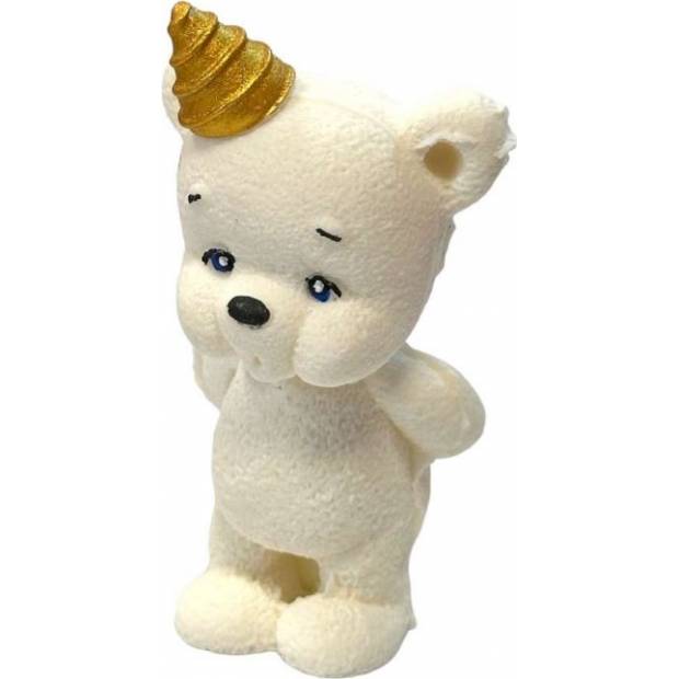 Čokoládový medvídek bílý s kloboučkem