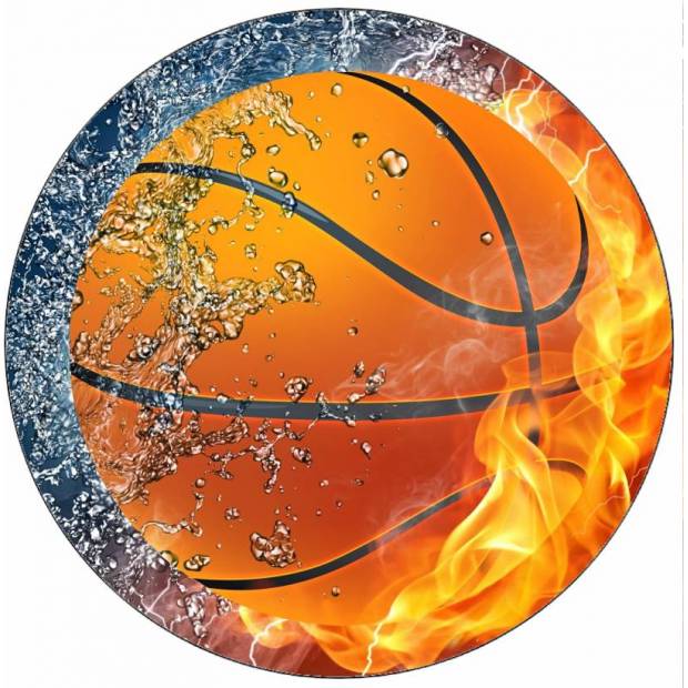 Jedlý papír basketbaový míč v plamenech 19,5 cm