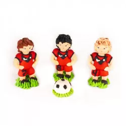 Cukrová figurka fotbalisté červení 3ks a kopačák 3x6,5cm