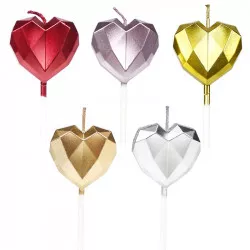 Sada svíček 5ks srdce