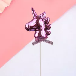 Zápich do dortu růžový jednorožec 7x7,5 cm - Cakesicq