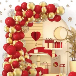 Balónková girlanda červeno zlatá 124ks - Cakesicq