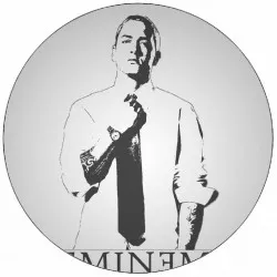 Jedlý papír Eminem černobílá ilustrace 19,5 cm