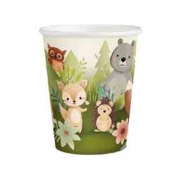 Papírové kelímky lesní zvířátka 220ml 6ks