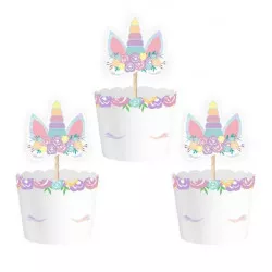 Košíčky a zápich na muffiny Unicorn 6ks